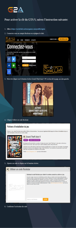 Pour activer la cl&eacute; du GTA V, suivez l`instruction suivante