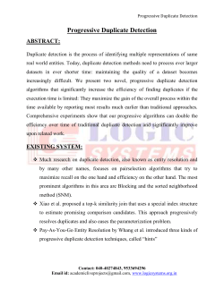 Progressive Duplicate Detection ABSTRACT