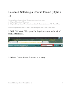 Lesson 3: Selecting a Course Theme (Option 1)