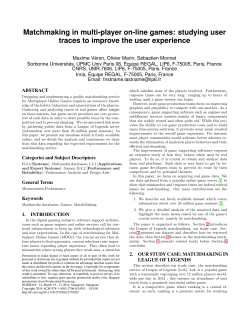 Matchmaking in multi-player on-line games: studying user