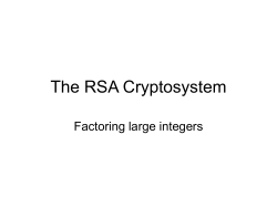 PowerPoint Presentation - The RSA Cryptosystem