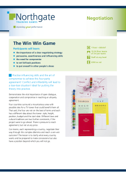 Negotiation The Win Win Game