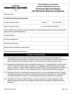DARS2876, Job Placement Referral Acceptance