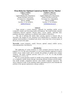 Firm Behavior Optimal Control on Mobile Service Market