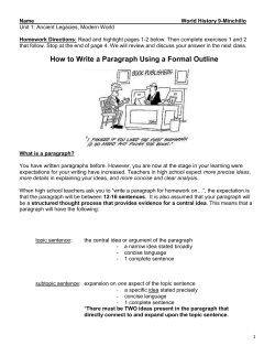 How to Write a Paragraph Using a Formal Outline
