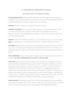 3 v 3 SOCCER CITY TOUR OFFICIAL RULES
