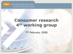 Consumer research 4th working group