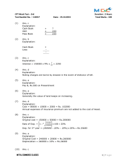 CPT Mock Test – 3rd Duration : 2 Hours Test Booklet No. – 110017