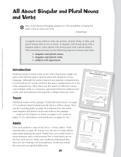 All About Singular and Plural Nouns and Verbs