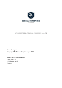 RULES FOR THE 2017 GLOBAL CHAMPIONS LEAGUE