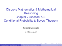 Bayes` theorem - The University of Edinburgh