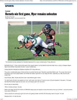 Hornets win first game, Myer remains unbeaten | Fort Erie