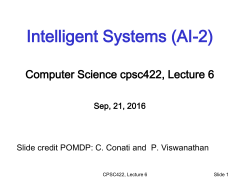 POMDPs - UBC Computer Science