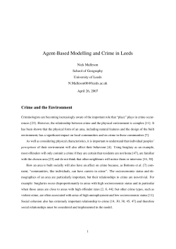 Agent-Based Modelling and Crime in Leeds