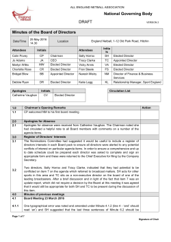 Meeting Action and Decision Register