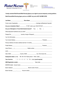 I hereby nominate RELIEF Nursing Agency as an