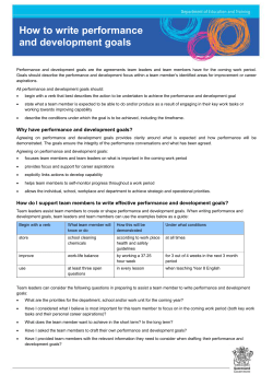 How to write performance and development goals