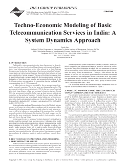 Techno-Economic Modeling of Basic Telecommunication Services