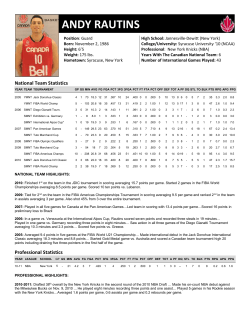 National Team Statistics