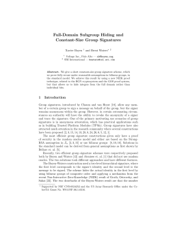 Full-Domain Subgroup Hiding and Constant-Size Group - Cyber-TA