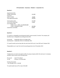 CTA Examination &ndash; Awareness &ndash; Module C &ndash; Corporation Tax