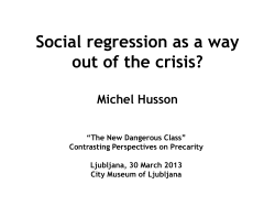 Social regression as a way out of the crisis?