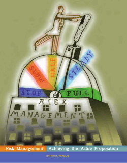 Achieving the Value Proposition Risk Management