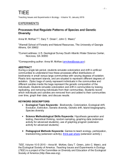 1 - Teaching Issues and Experiments in Ecology
