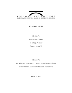 2017 Follow Up Report - Folsom Lake College
