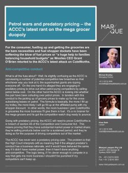 Petrol wars and predatory pricing &ndash; the ACCC`s