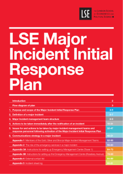 LSE Major Incident Initial Response Plan
