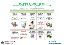 Children`s Centre timetable