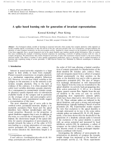 A spike based learning rule for generation of invariant representations