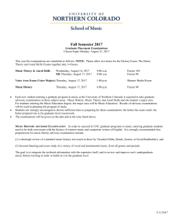 2017-18 Graduate Advisory Exams - University of Northern Colorado