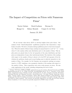 The Impact of Competition on Prices with Numerous Firms&lowast;