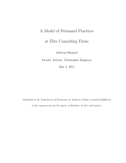 A Model of Personnel Practices at Elite Consulting Firms
