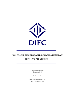 non profit incorporated organisations law difc law no. 6 of 2012
