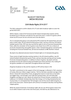 PRESS RELEASE - Ballyfermot DLS GAA