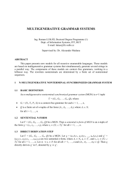 MULTIGENERATIVE GRAMMAR SYSTEMS