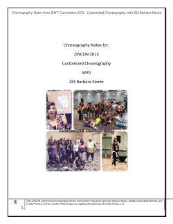 Choreography Notes for - Barbara Klontz