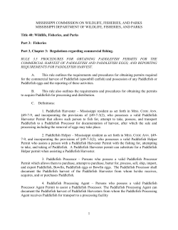 F - 3.5-Paddlefish Permit Applications-PROPOSED