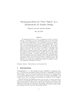 Strategyproofness for Price Takers as a Desideratum for Market