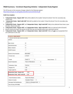 Enrolment Reporting Initiative - Independent Study Register