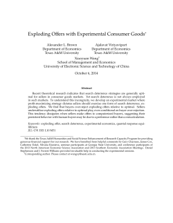 Exploding Offers with Experimental Consumer Goods