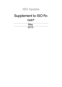 ISO Update Supplement to ISO Focus+ May 2013 International