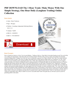 Make Money With One Simple Strategy, One Hour Daily