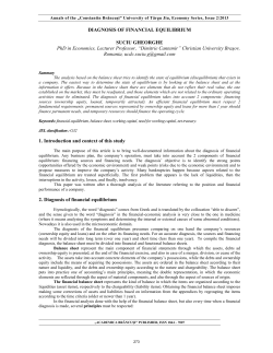 diagnosis of financial equilibrium