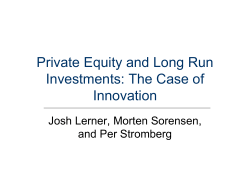 Private Equity and Long Run Investments: The Case of Innovation
