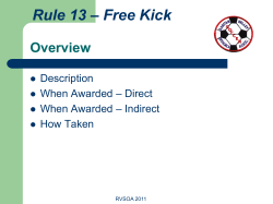 Rule 13 &ndash; Free Kick