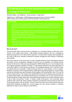 Re-thinking the current ascochyta blight control strategy in field peas